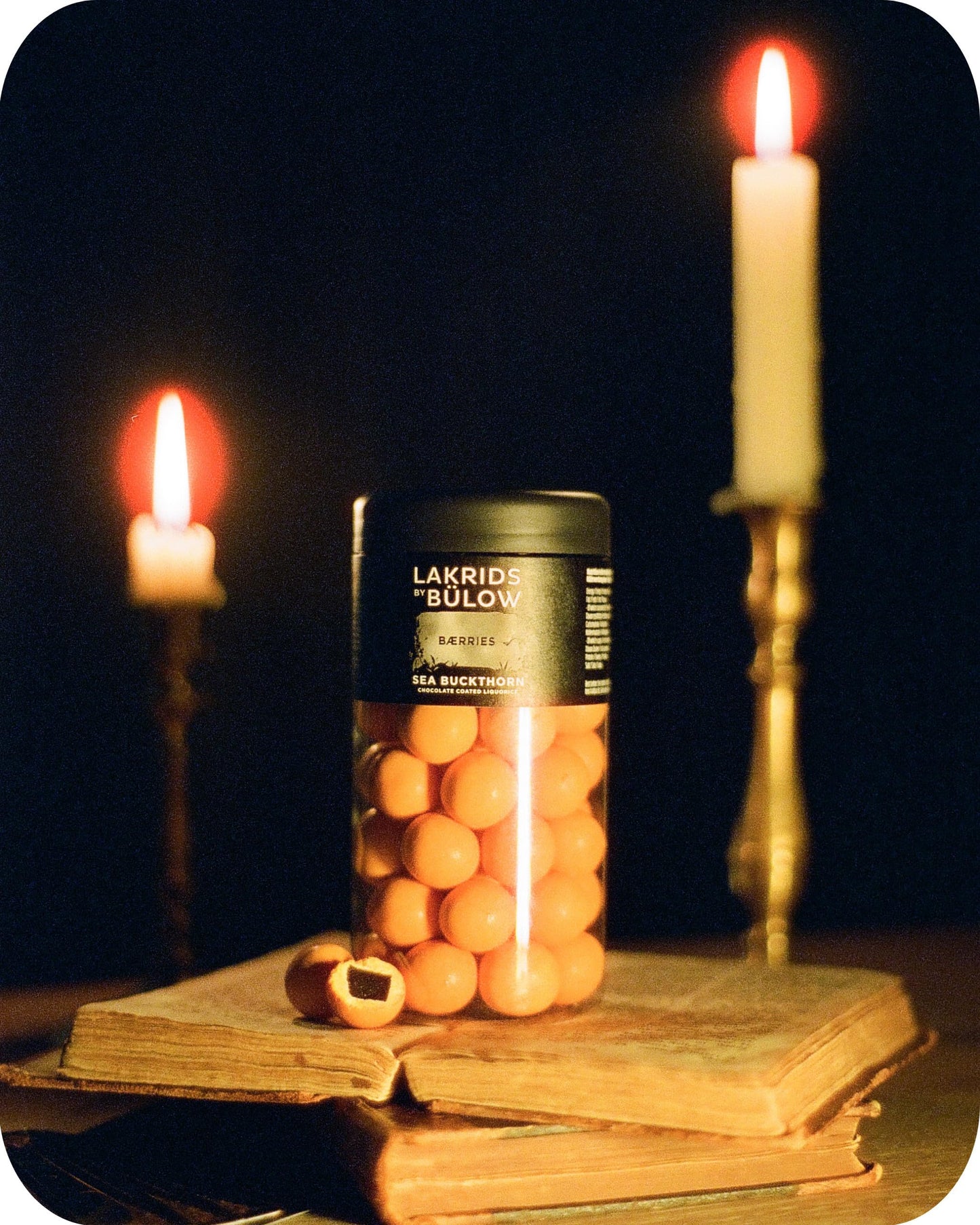 LAKRIDS BY BÜLOW - Sea Buckthorn - 10.4 Oz. - Chocolate Coated Gourmet Licorice - Sweet Licorice Coated in White Chocolate & Sea Buckthorn