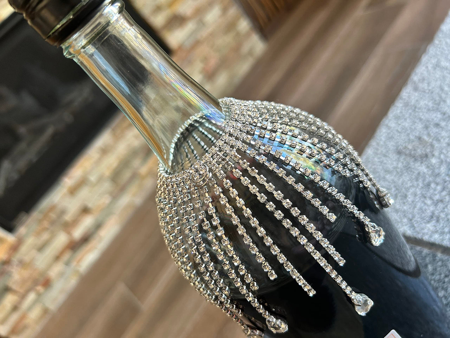 Oil, liquor and wine bottle rhinestone jewelry bling charm