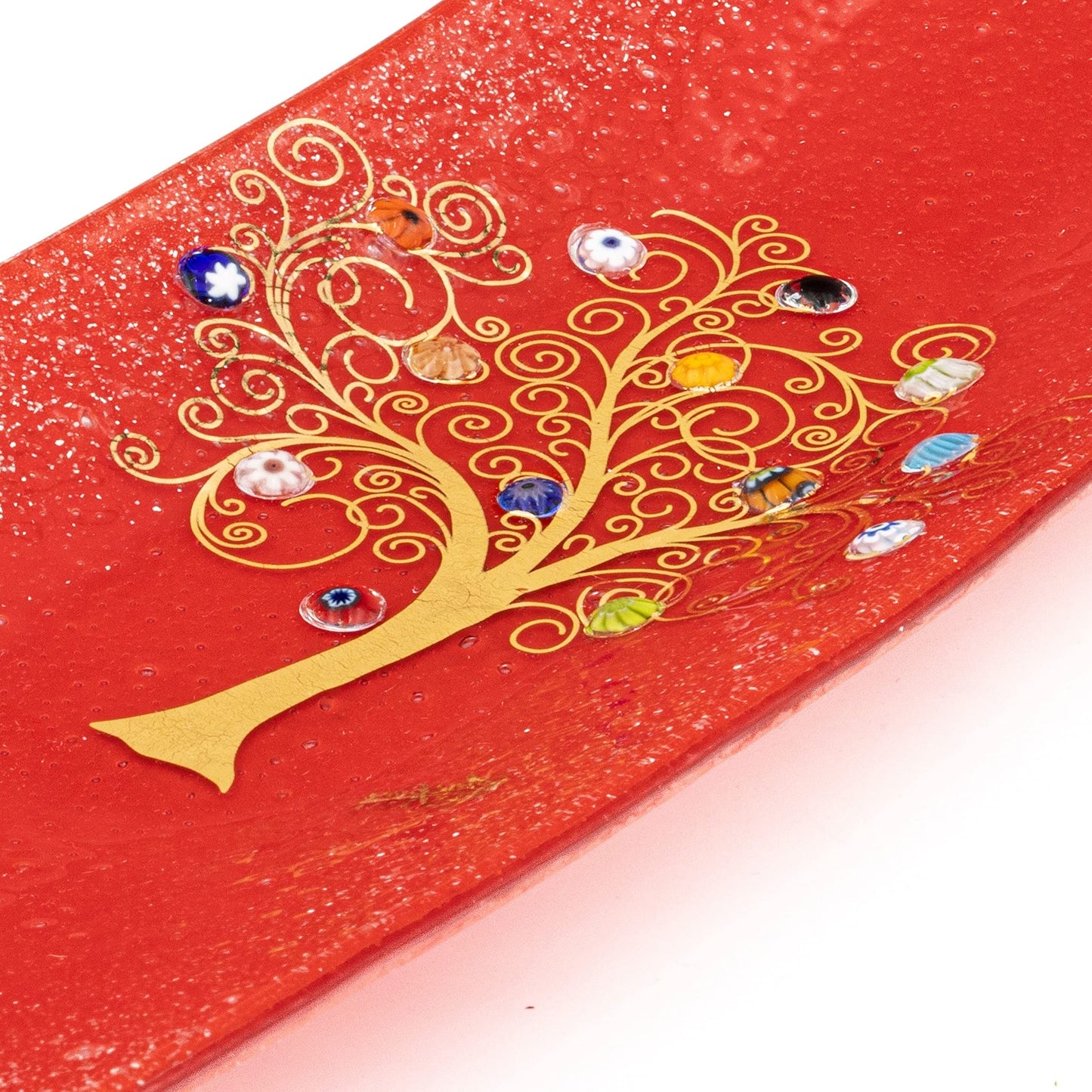 SOSPIRI VENEZIA Glass Decorative Plate Murano Glass Decorative Bowl, Gift Decoration Centerpiece Tree of Life, Catchall Bowl Catchall Tray for Entrance Table Console Living Room Dining Table 11"x5"