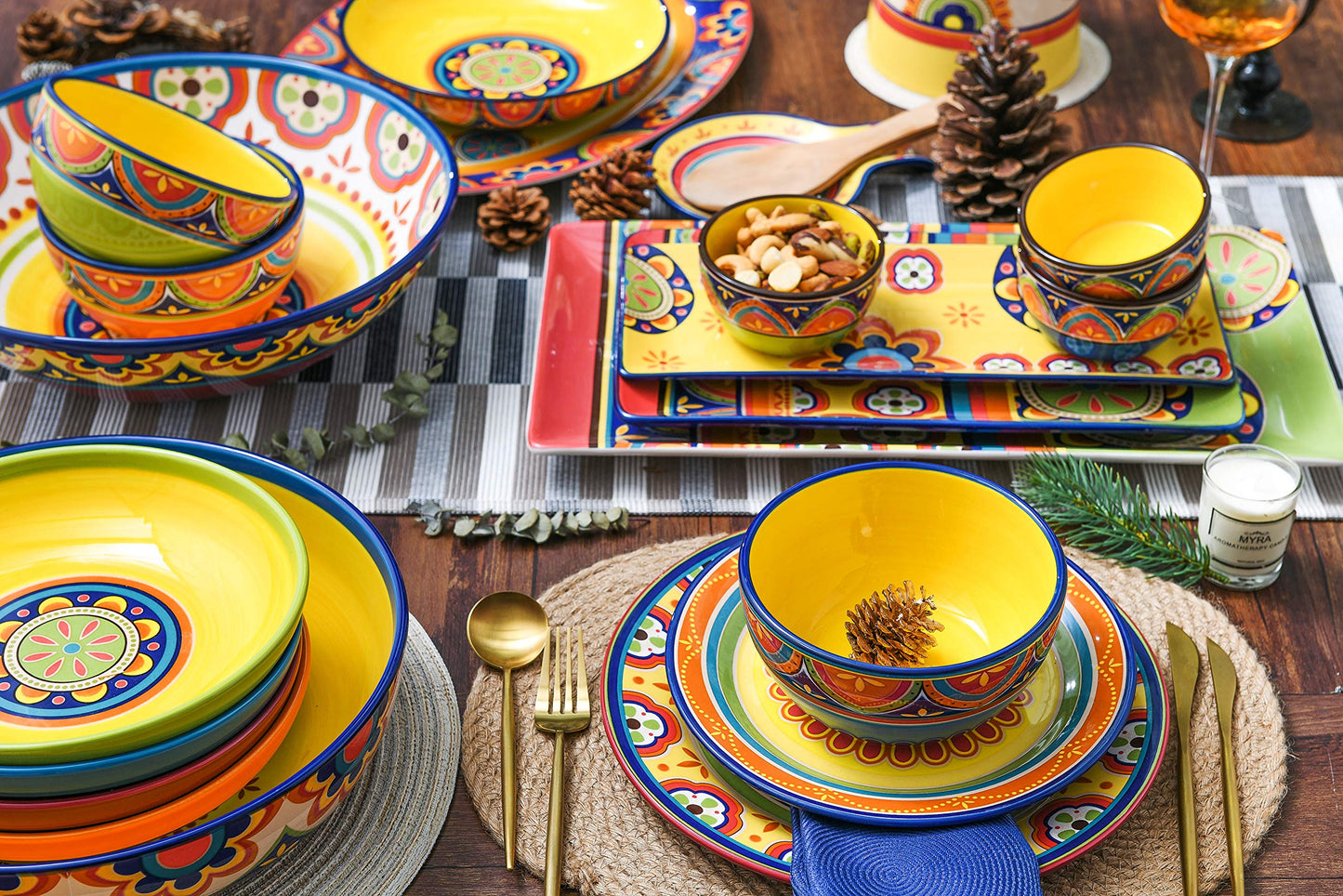 Bico Tunisian Ceramic 11” Dinner Plates (Set of 4)