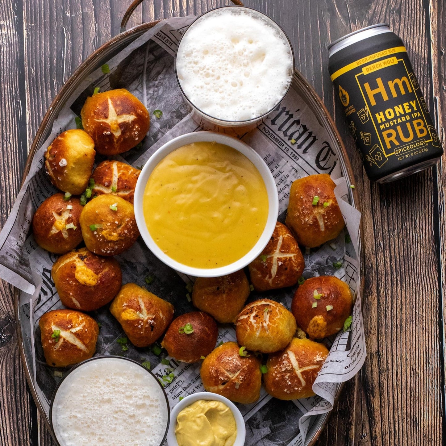 Spiceology & Derek Wolf - Honey Mustard IPA - Beer-Infused Barbecue Rubs, Spices and Seasonings - Use On: Beef, Chicken, Salmon, Shrimp, Duck, Veggies or Marinades - 8 oz Can with Resealable Lid