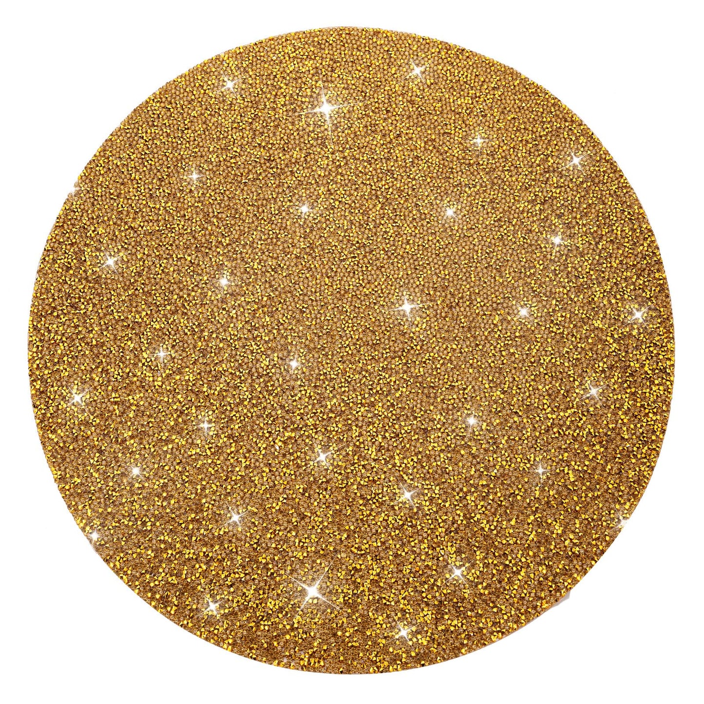 Cumouna Christmas Placemat, Gold Rhinestones Round Washable Elegant Glitter Table Mat for Christams Winter Xmas Kitchen Home Decor Housewarming Gifts (15 Inch)
