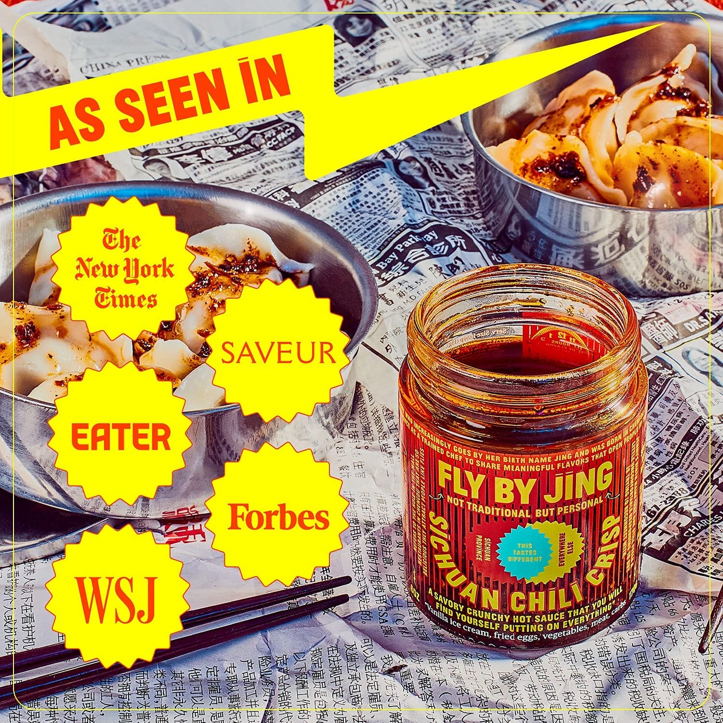 Variety Pack with Sichuan Chili Crisp, Zhong Sauce and Chengdu Crunch, All Natural and Vegan, Perfect Hot Sauce Gift for Foodies, 6 Oz. (3 Pack)