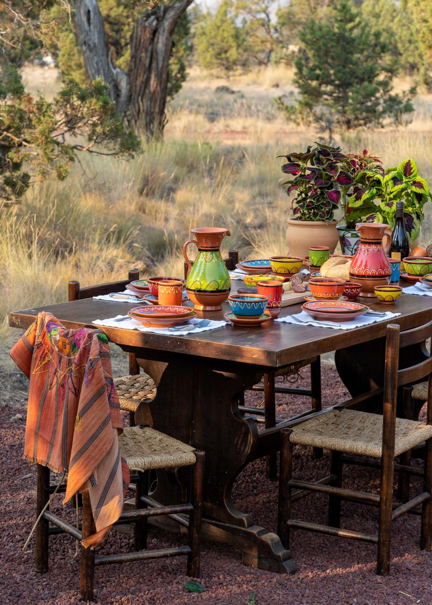 Cactus Canyon Ceramics Spanish Terracotta 5-Piece Salad Plate Set, Multicolor