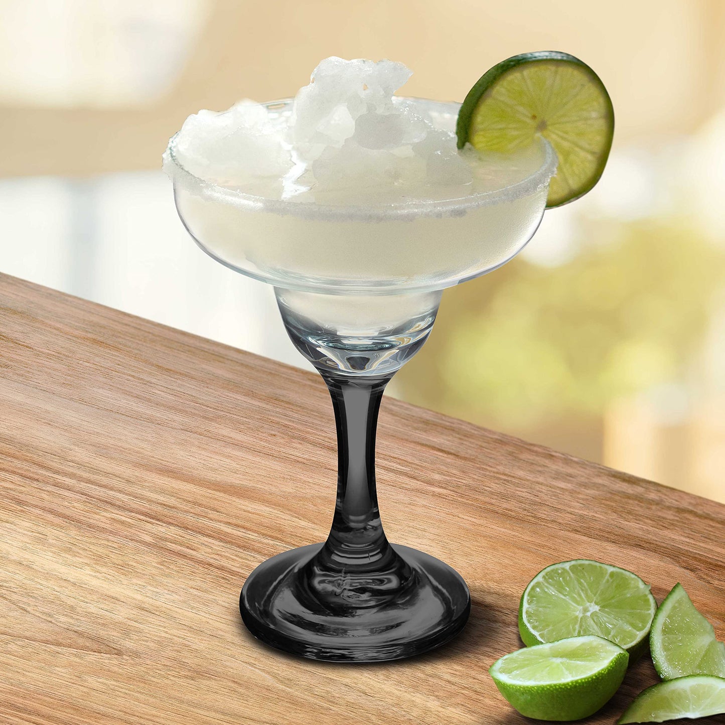 DISCOUNT PROMOS 10 Margarita Glasses Set, 9 oz. - Classic, Smooth, Barware, Glassware - Black