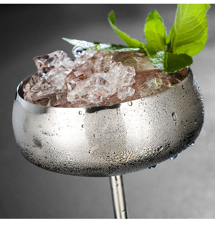 Keep Sangria or Wine Cool with this Silver or Copper Color Metal Wine Glass