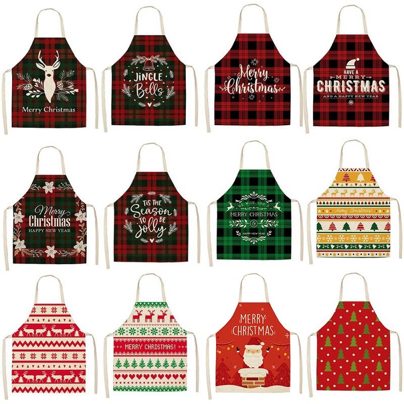 Linen Christmas Apron