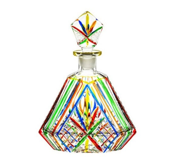 Colorful Handpainted Spirits or Wine Decanter Bottle