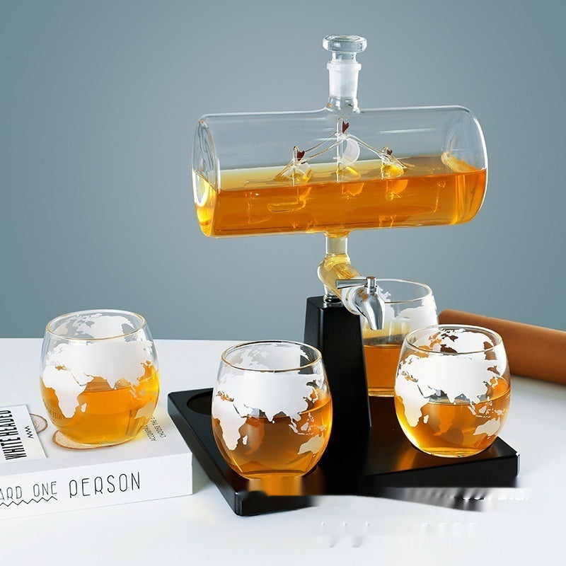 Sailing Motif Whiskey or Wine Set