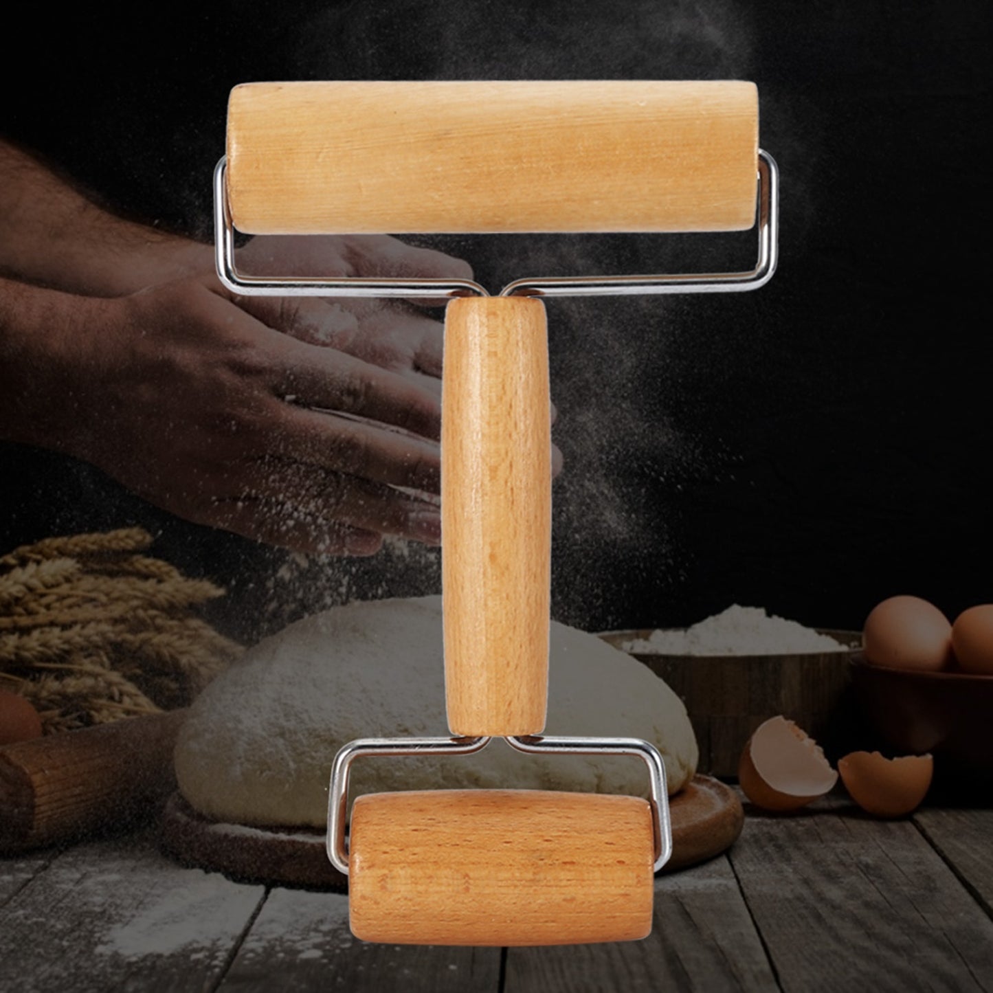 Rolling Pin Pastry and Pizza Baker Roller Wooden Baking Kitchen Utensils