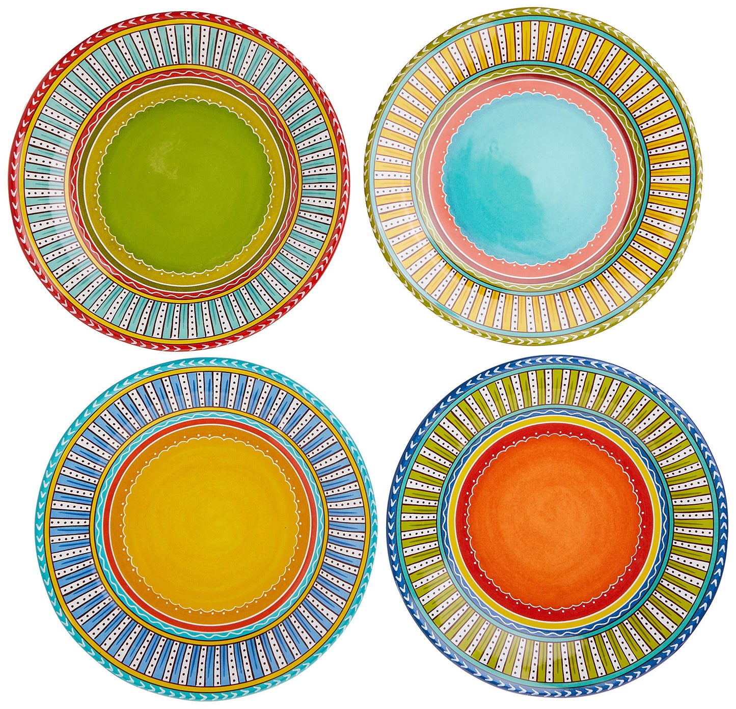 Certified International Valencia Dinner Plates (Set of 4), 11.25", Multicolor