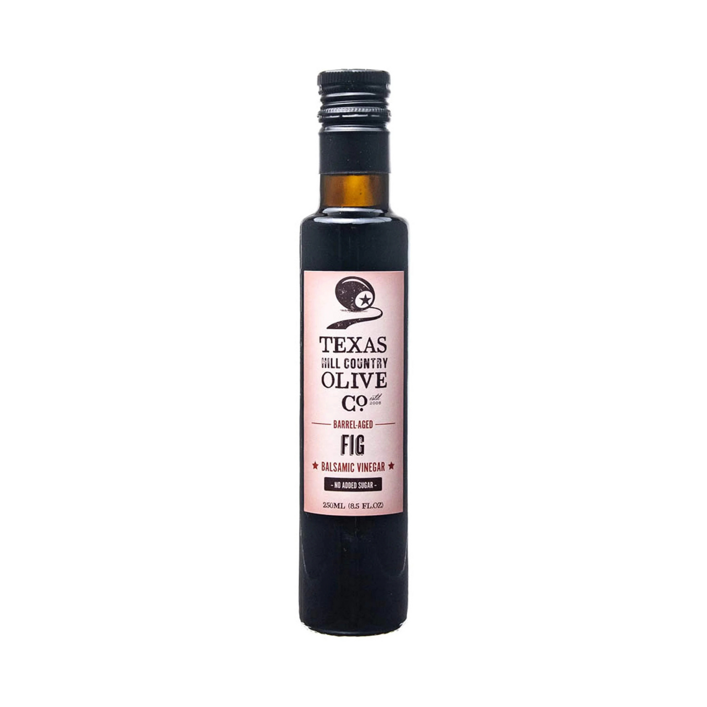 Fig Balsamic Vinegar - Gourmet Barrel Aged Infused Balsamic Vinegar - Great for Dressing Dipping Glazing - No Artificial Flavors or Added Sugar - Made in Texas (8.5 oz)