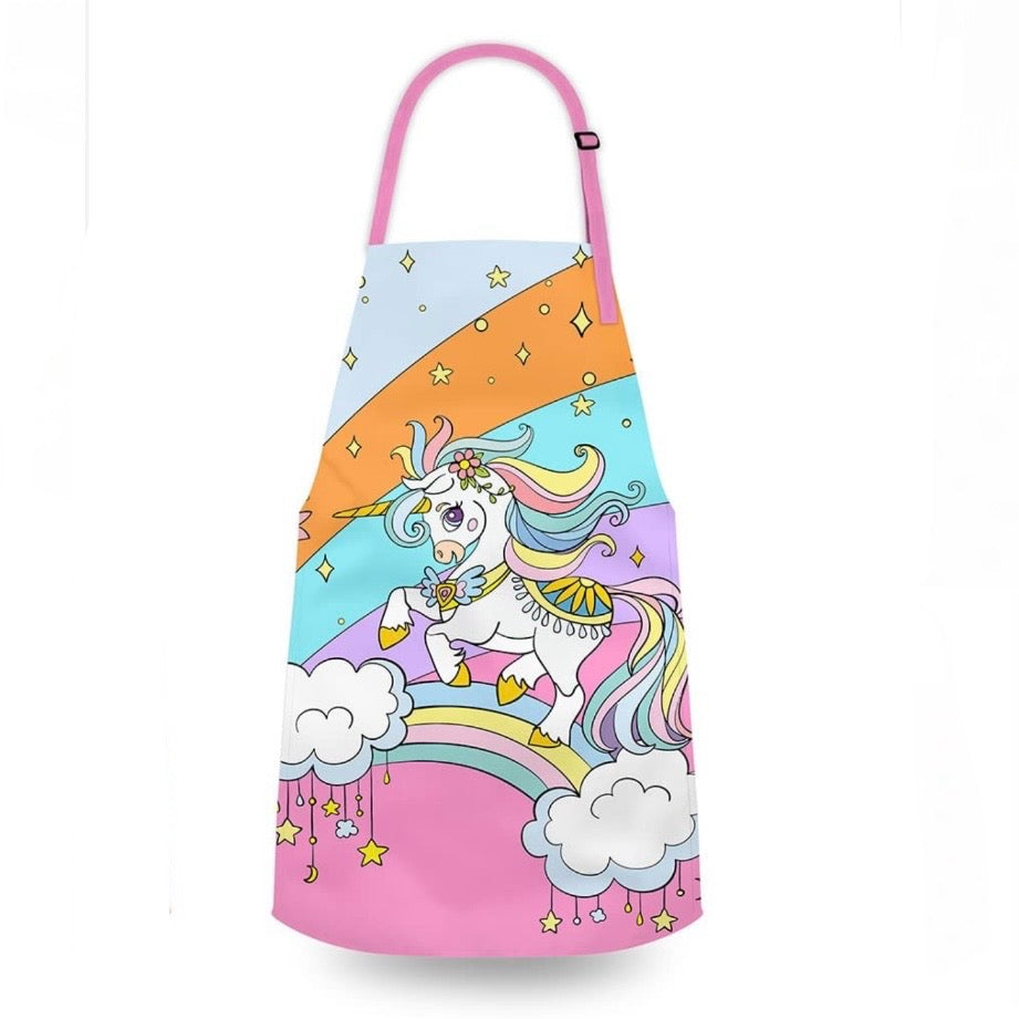 Kids’ Apron for Cooking, Baking, Painting, Crafting, and Gardening - Pastries, Strawberry or Unicorn Theme