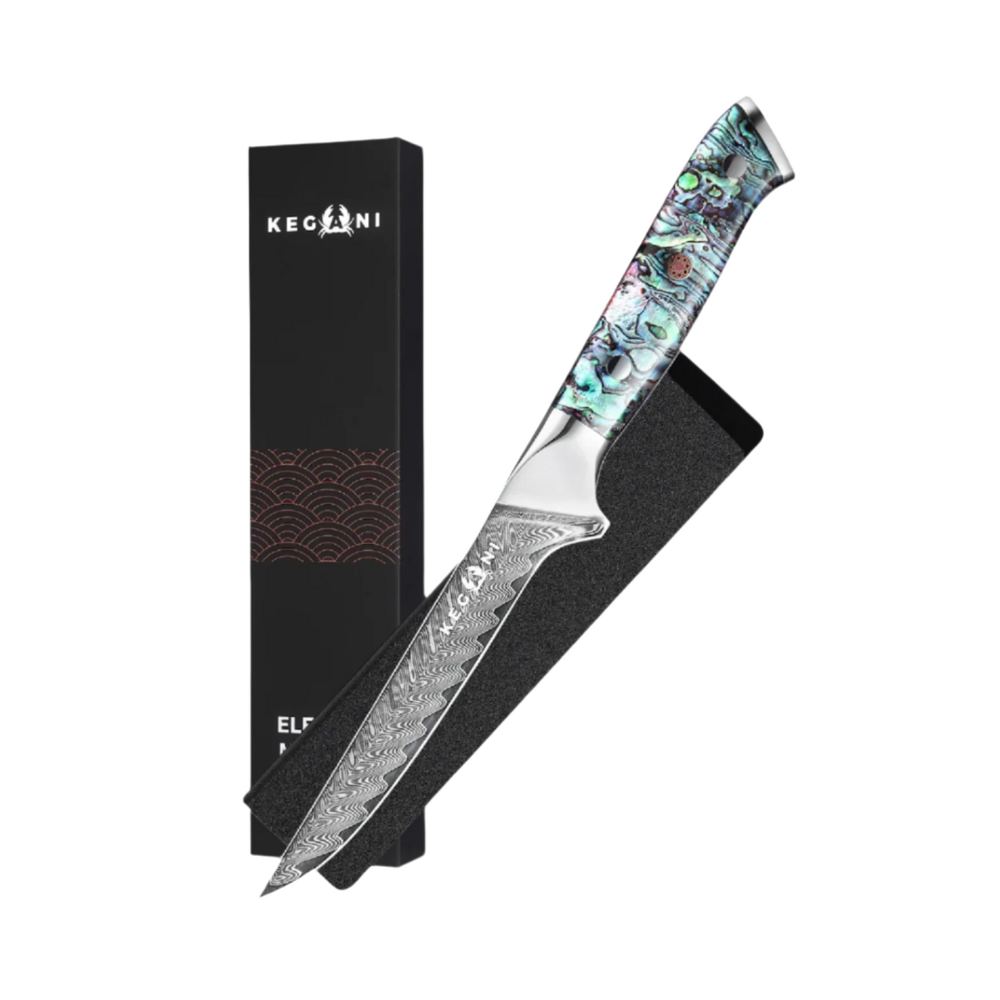 Kegani Damascus 5-Inch Kitchen Boning Knife with Sheath