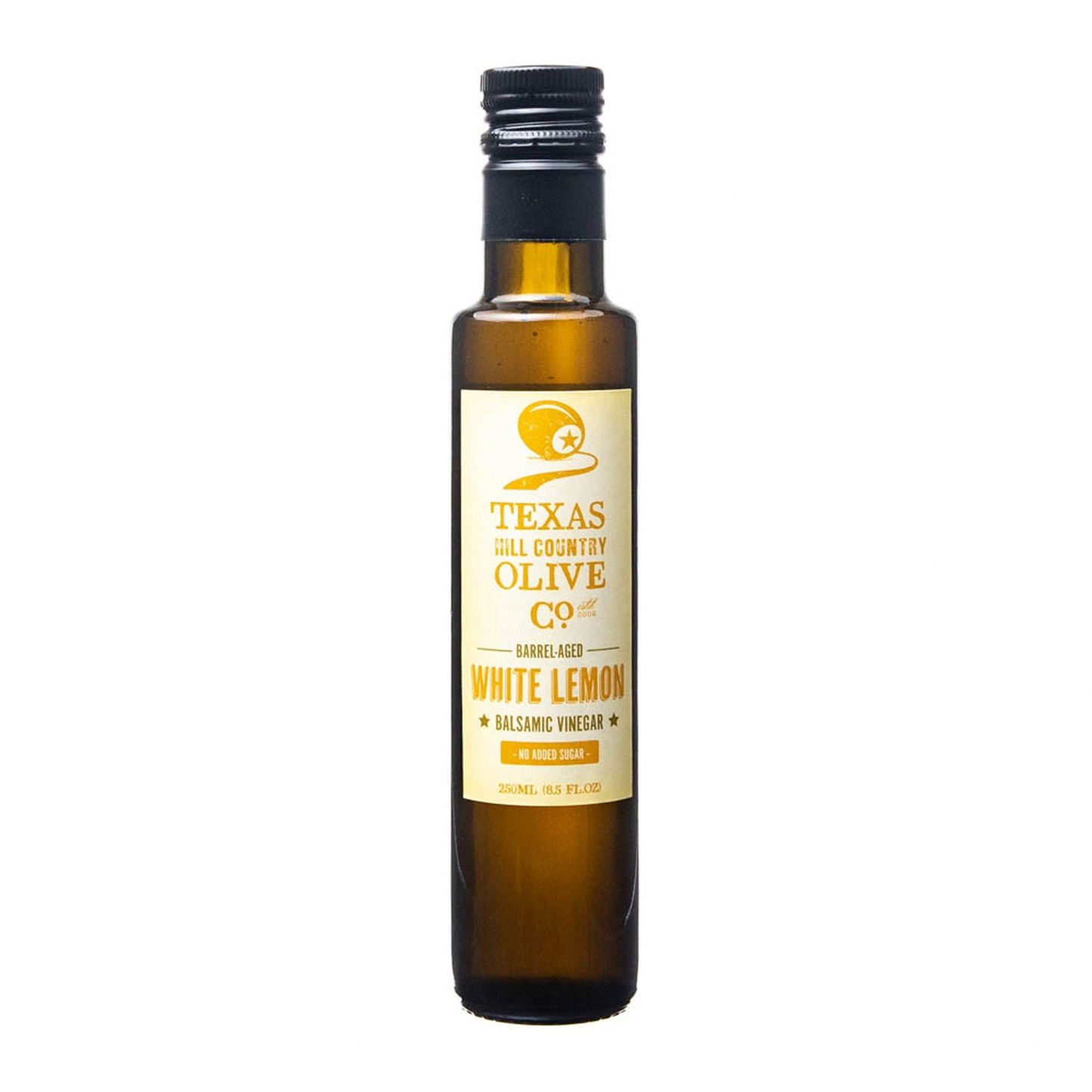 White Lemon Balsamic Vinegar - Gourmet Barrel-Aged Infused Balsamic Vinegar - Great for Dressing, Dipping, Glazing - No Artificial Flavors or Added Sugar - Made in Texas (8.5 oz.)