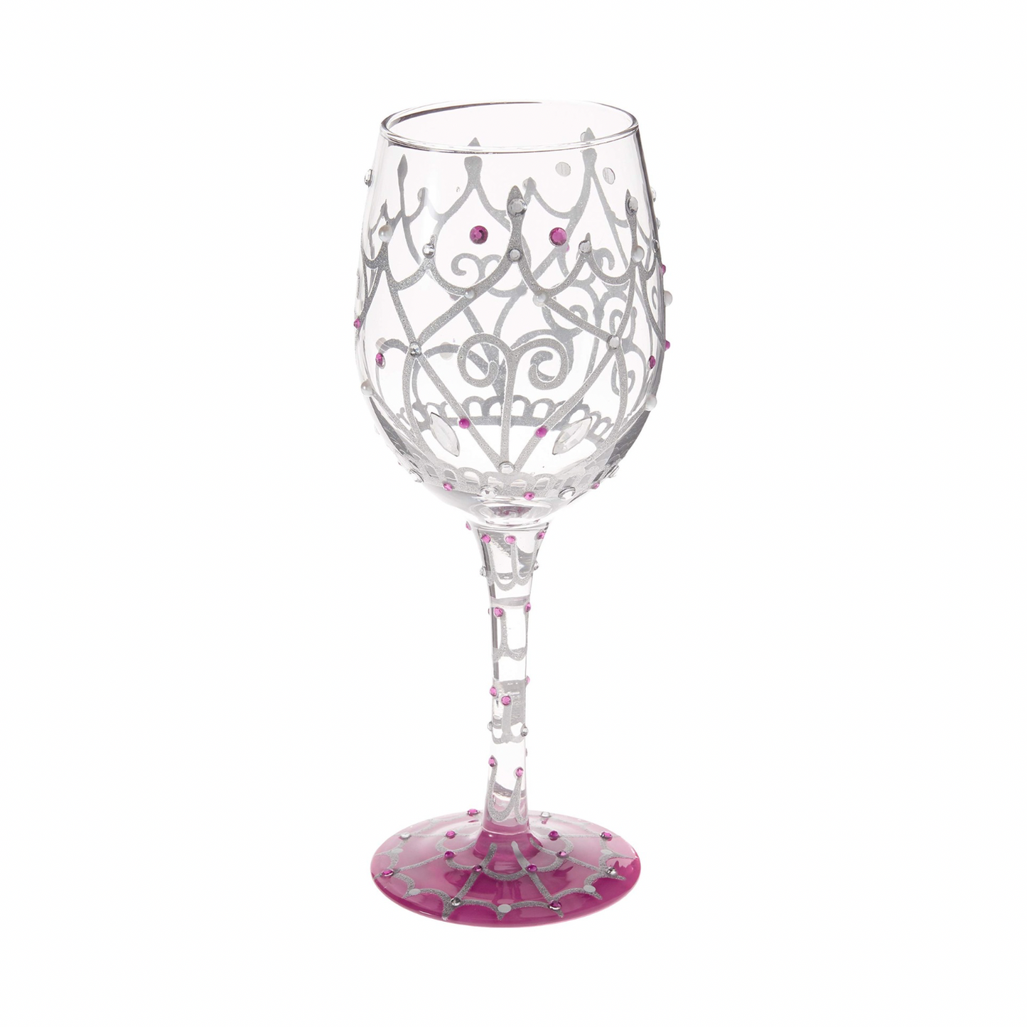Lolita My Tiara Artisan Painted Wine Glass Gift