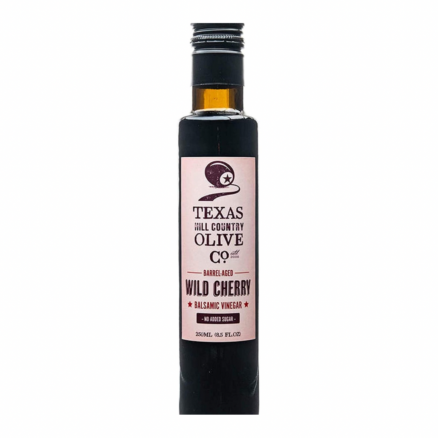 Wild Cherry Balsamic Vinegar - Gourmet Barrel-Aged Infused Balsamic Vinegar - Great for Dressing, Dipping, Glazing - No Artificial Flavors or Added Sugar - Made in Texas (8.5 oz.)