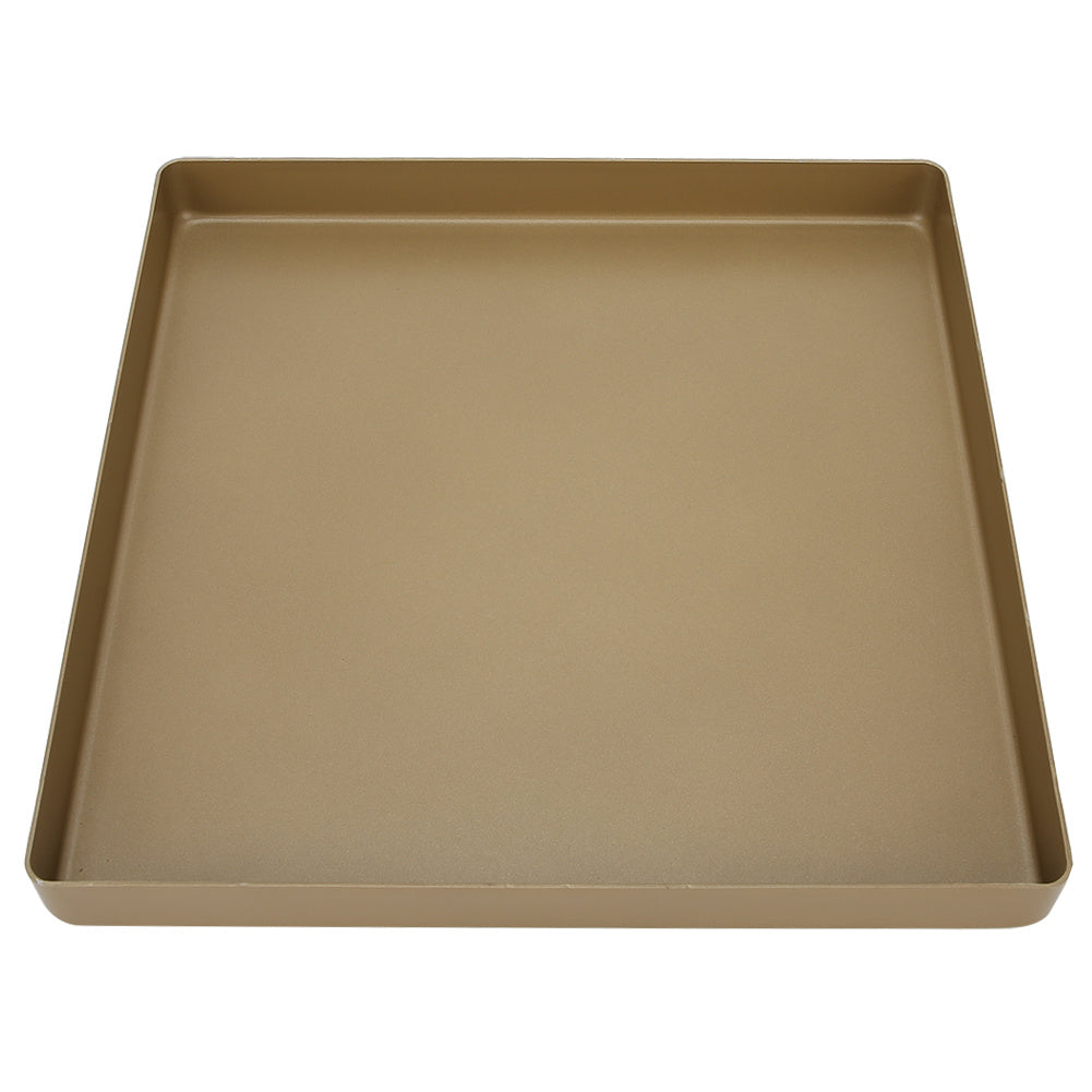 Gold-Tone Aluminum Alloy Square Shape Non-Stick Baking Tray Bread Pizza Tray Baking Tool - 28 x 28 x 3cm