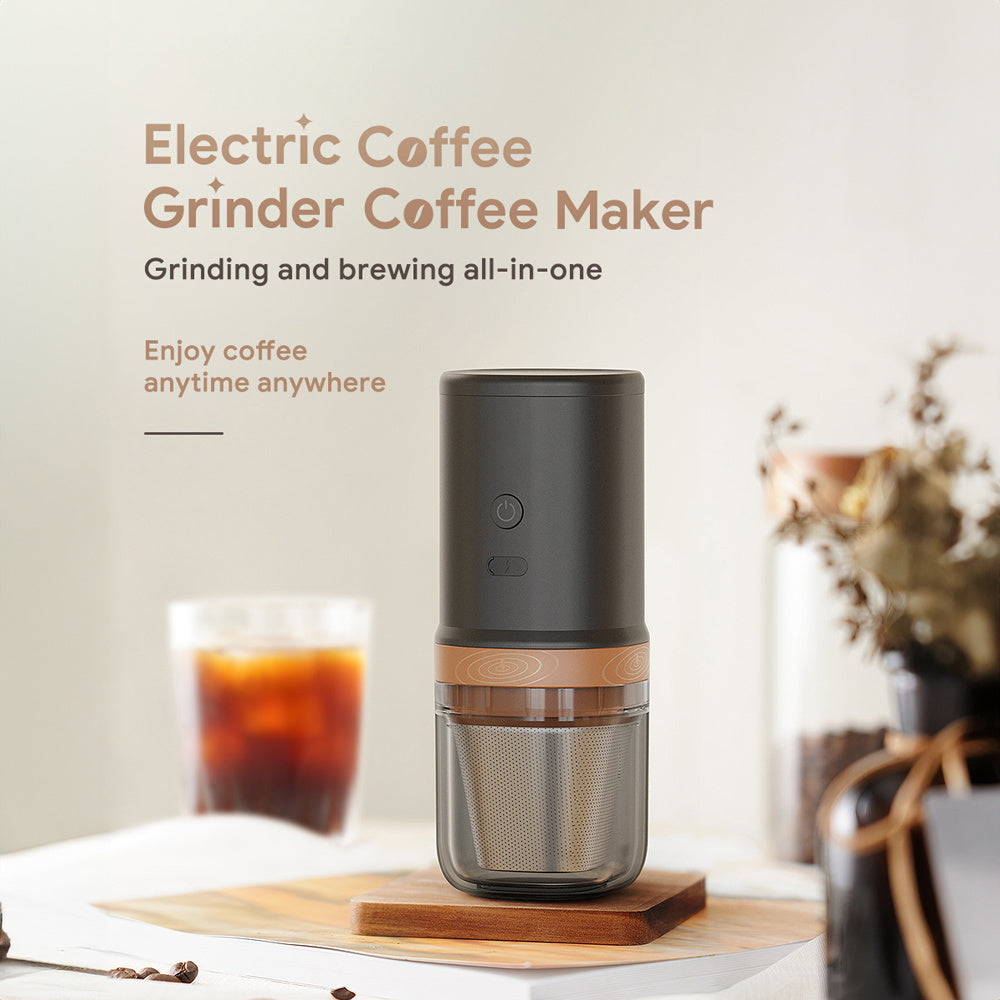 Electric Burr Coffee Grinder 25 Gears Adjustable 24W Portable USB Rechargeable Burr Mill Coffee Bean Grinder with Stainless Steel Core Cleaning Brush for Espresso French Press Drip Coffee Black