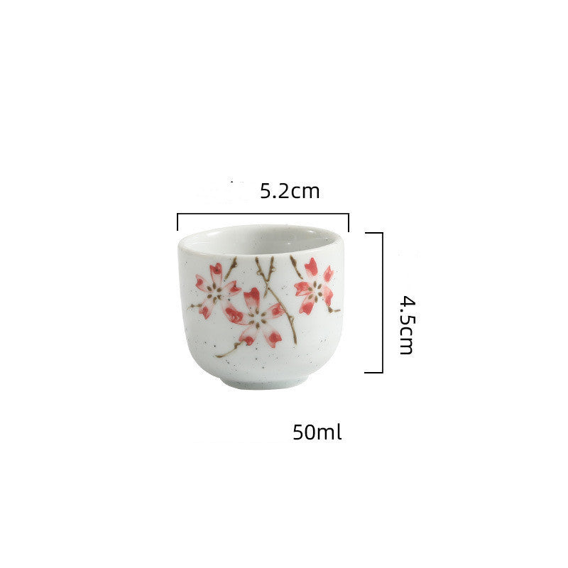 Yanagizakura Ceramic Sake Wine Set with Carafe and 4 Cups