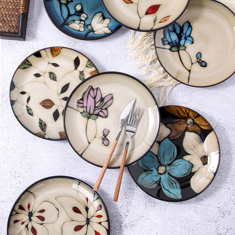 Glaze Kiln Hand Painted Ceramic Plates and Dishes