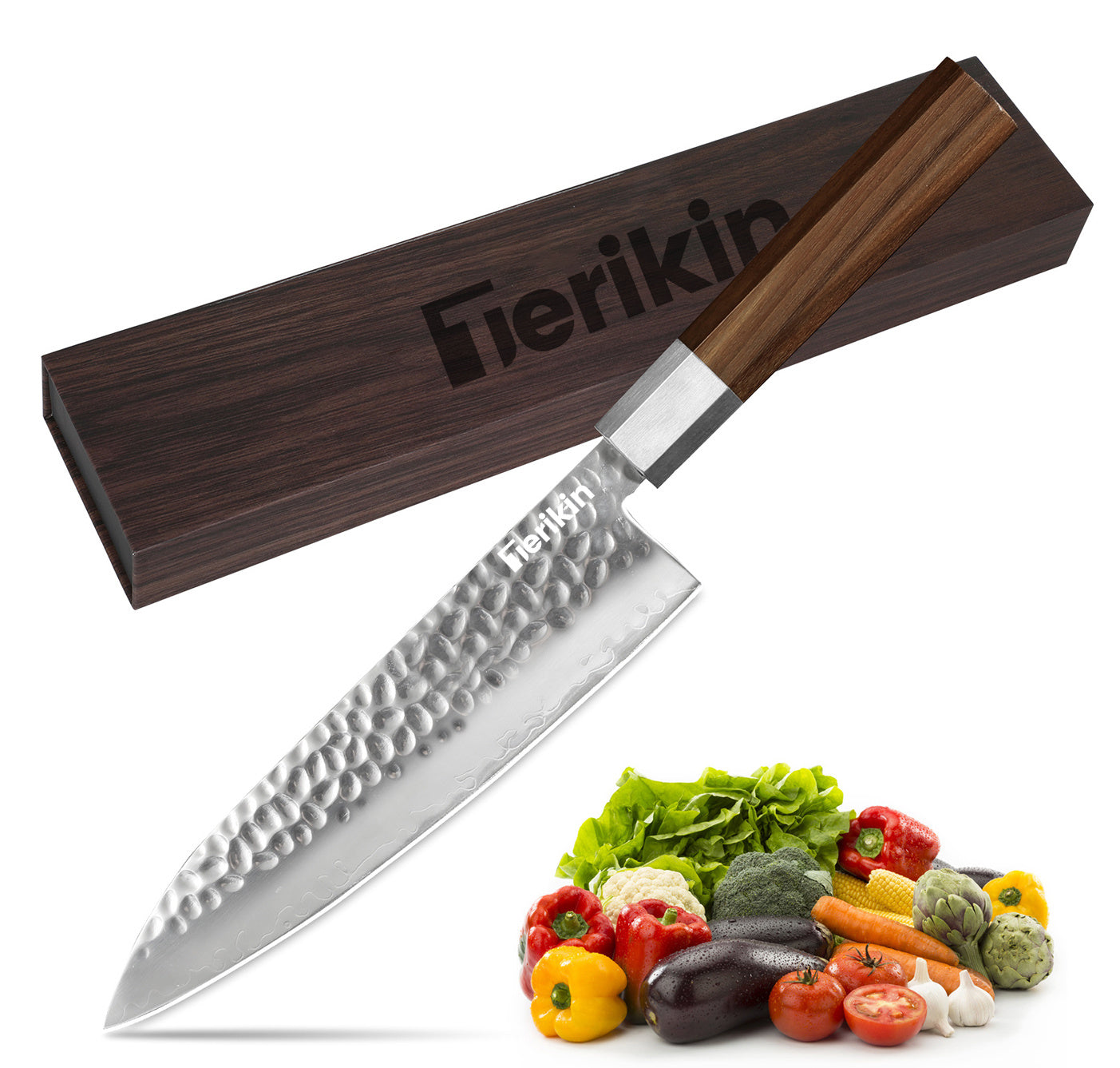 Japanese Chef Knife - 8-Inch Professional Chef's Knife Ultra Sharp Kitchen Knife Japanese 9-Layers VG-10 Clad, Chef Knife For Meat Vegetable Fruit Meat & Sushi Knife - With Sheath & Case