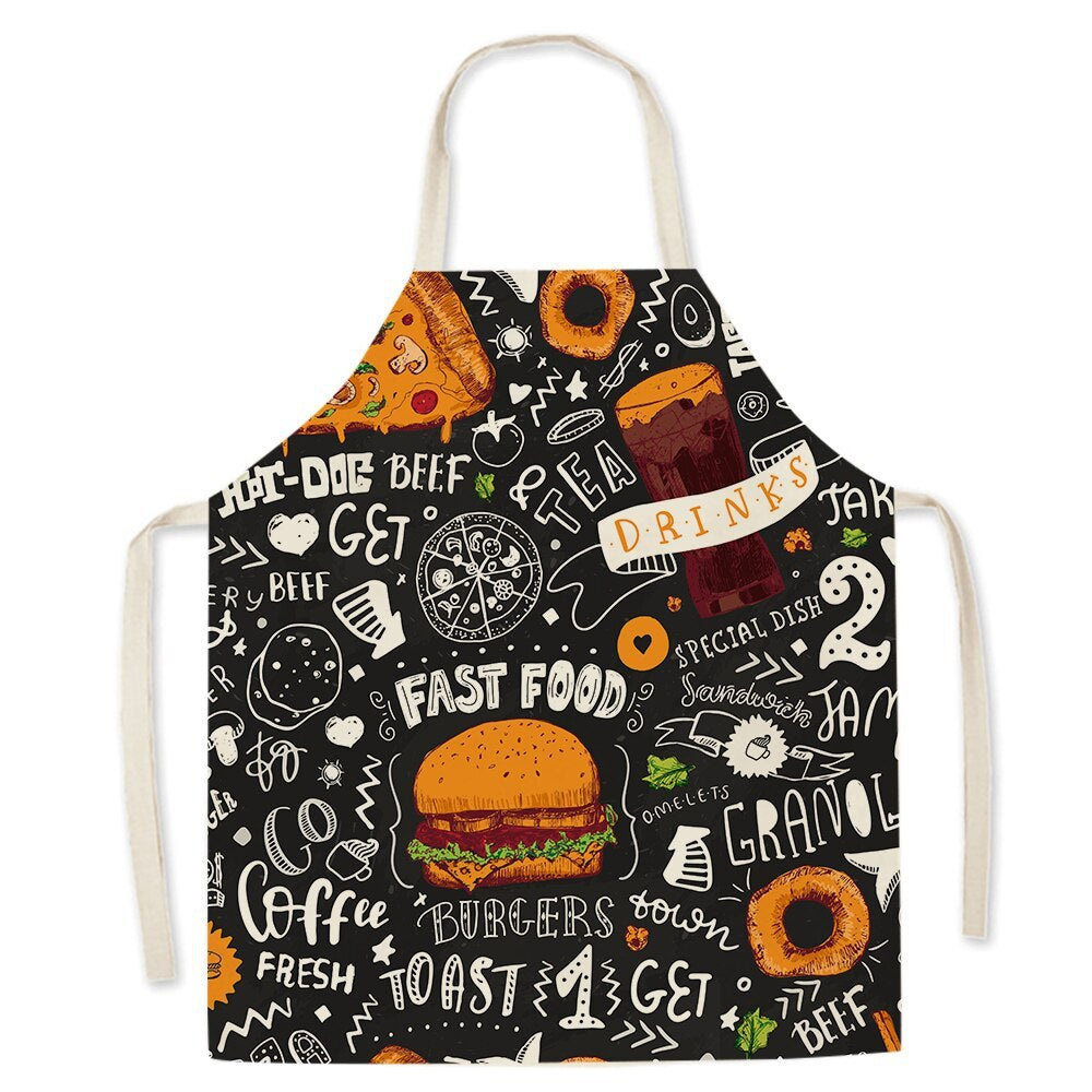 Food-Themed Linen Sleeveless Apron
