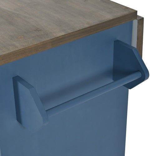 Retro Mountain Wood 47D Kitchen Island With Drop Leaf, Accent Cabinet With Internal Storage Rack, Farmhouse Rolling Kitchen Cart On Wheels For Living Room, Kitchen, Dining Room