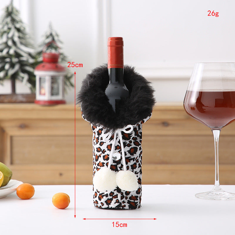 Leopard Wine Bottle Cover Set for Christmas or Anytime