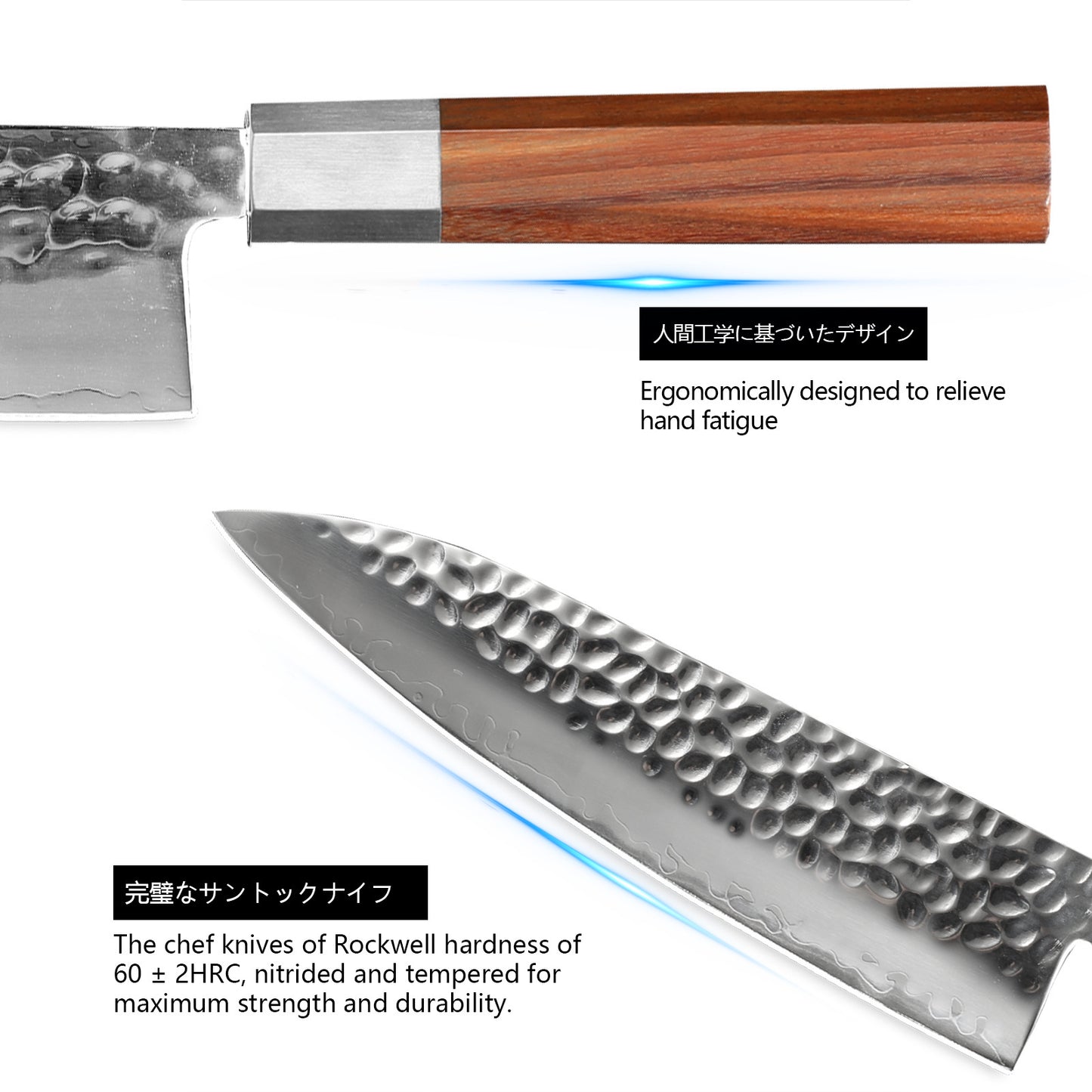 Japanese Chef Knife - 8-Inch Professional Chef's Knife Ultra Sharp Kitchen Knife Japanese 9-Layers VG-10 Clad, Chef Knife For Meat Vegetable Fruit Meat & Sushi Knife - With Sheath & Case