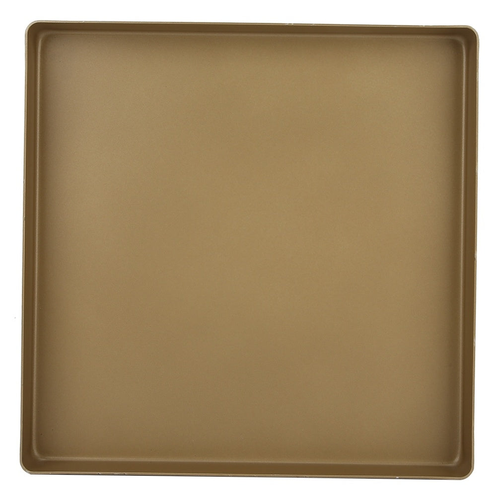 Gold-Tone Aluminum Alloy Square Shape Non-Stick Baking Tray Bread Pizza Tray Baking Tool - 28 x 28 x 3cm
