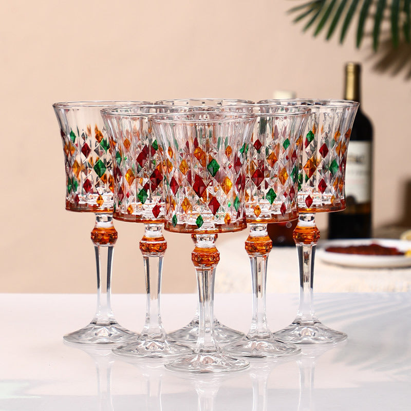 Hand-Painted Rotating Wine Decanter – Creative Gold-Painted Gyro Tumbler