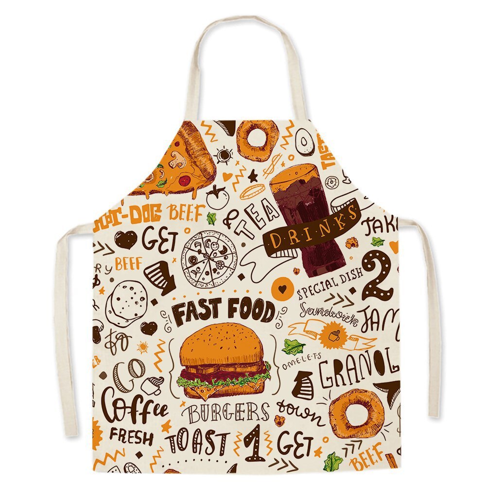 Food-Themed Linen Sleeveless Apron
