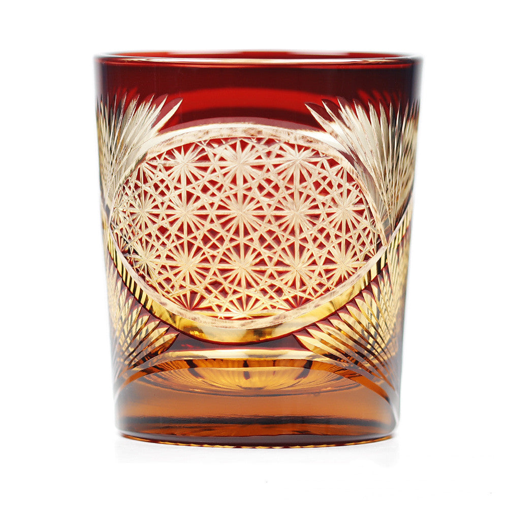 Japanese Hand-Carved Crystal Wine Glass in Multiple Styles