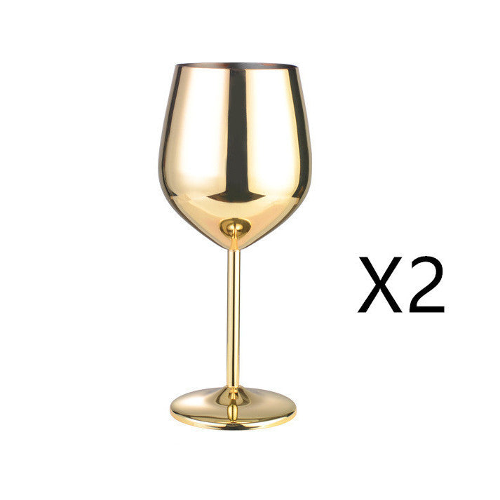 Stainless Steel Wine Glass in Silver, Gold or Rose Gold Color