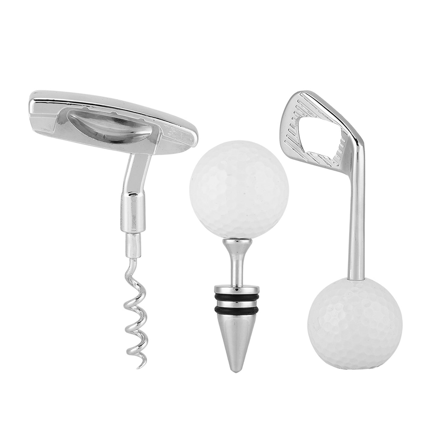 For That Golfer You Love! Golf-Shaped Wine Corkscrew and Beer Bottle Opener Set