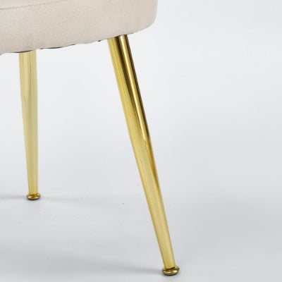 Modern ORANGE Dining Chair Set Of 2 With Iron Tube Golden Color Legs, Velvet And Comfortable Backrest, Suitable For Dining Room, Living Room, Cafe, Simple Structure