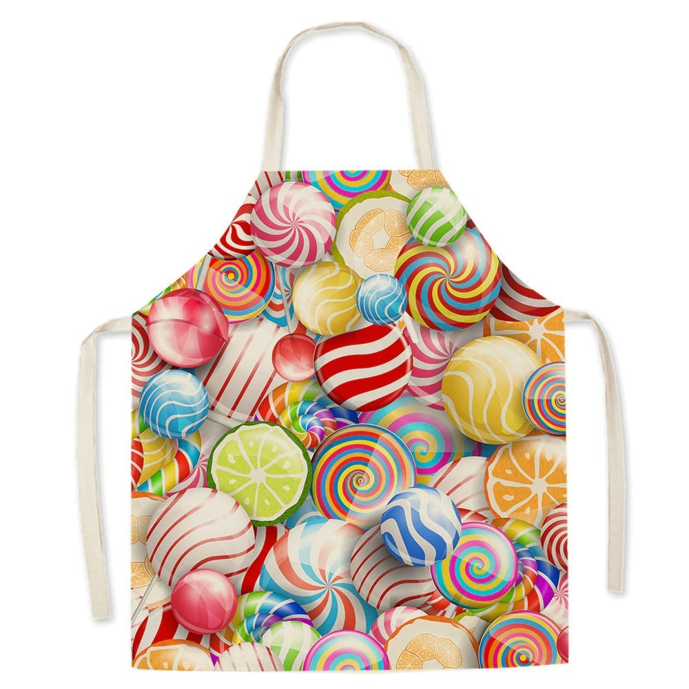 Food-Themed Linen Sleeveless Apron