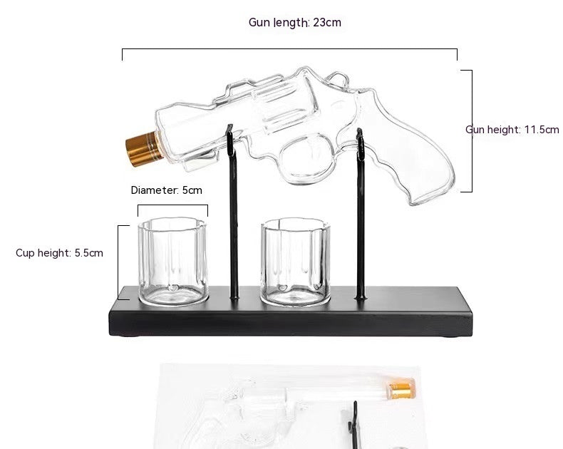 Pistol-Shaped Whiskey Presentation and Indulgence Set