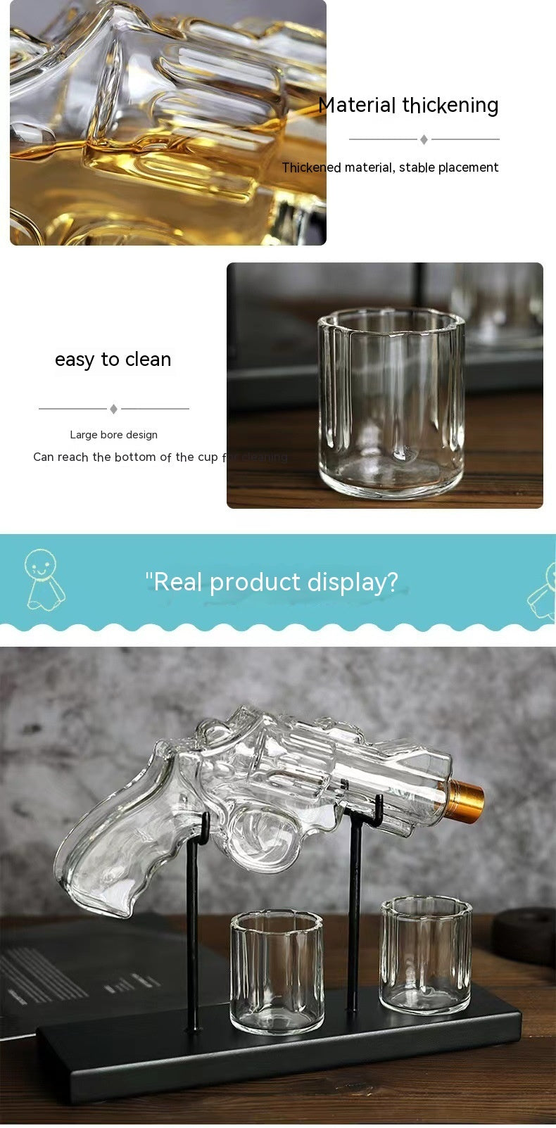 Pistol-Shaped Whiskey Presentation and Indulgence Set
