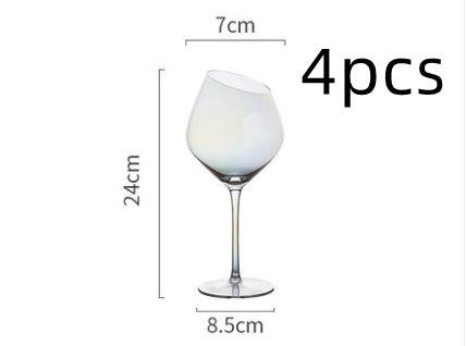 Smoky Grey or Amber Wine Glass with Oblique Mouth
