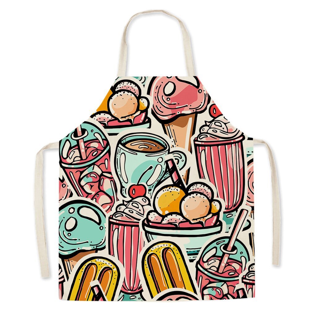 Food-Themed Linen Sleeveless Apron
