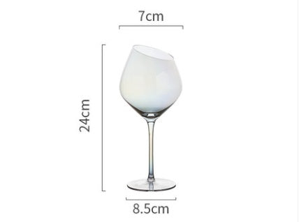 Smoky Grey or Amber Wine Glass with Oblique Mouth