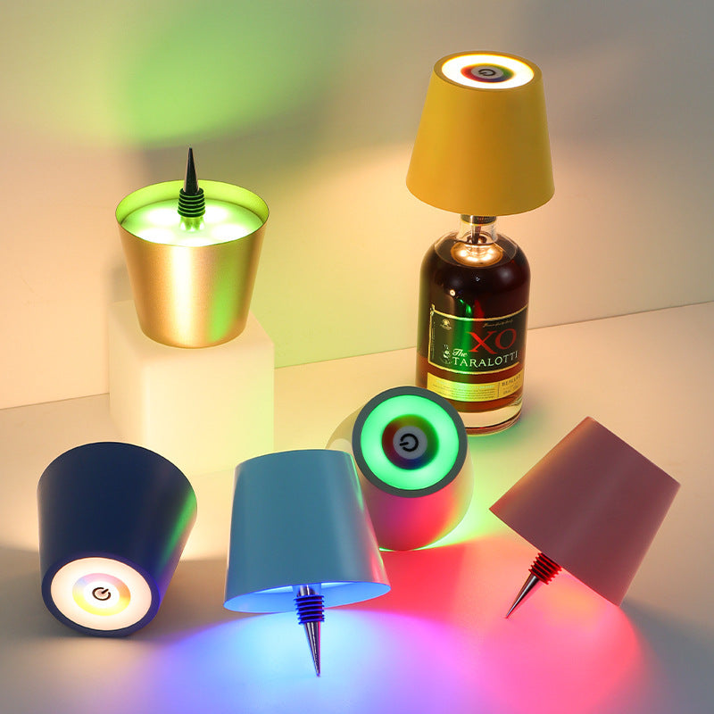 Light Up Your Favorite Wine or Spirits Bottle and Turn It Into a Cool Lamp with this Rechargeable Light-Up Lampshade in Multiple Colors