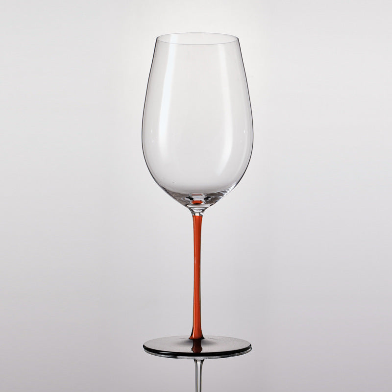 Lead-Free Crystal Wine Glasses with Colorful Stems and Standout Black Bases