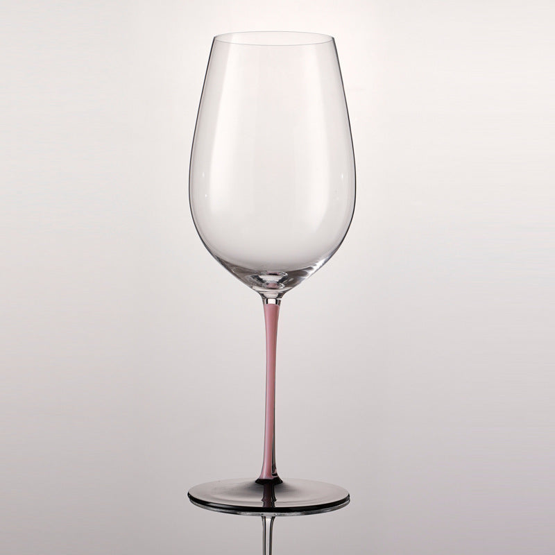 Lead-Free Crystal Wine Glasses with Colorful Stems and Standout Black Bases