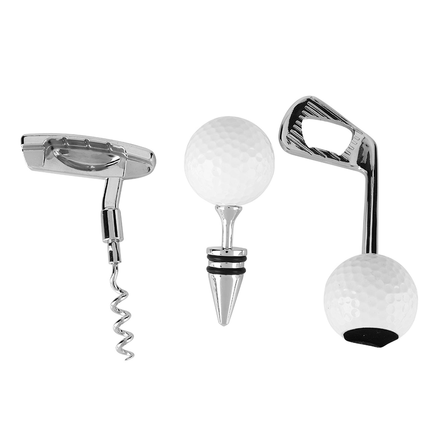 For That Golfer You Love! Golf-Shaped Wine Corkscrew and Beer Bottle Opener Set