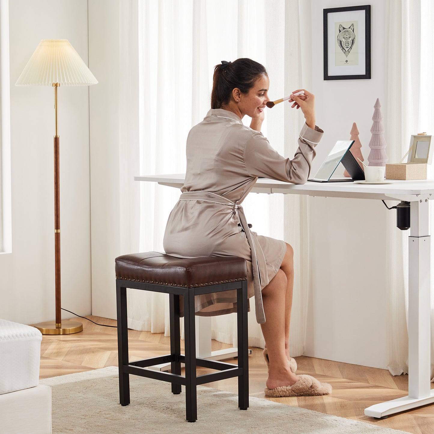 Saddle Bar Stool Kitchen Stools, Sturdy Steel Frame