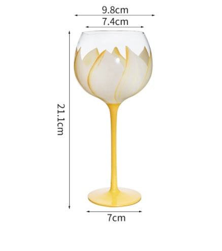 Hand Painted Flower Wine Glasses