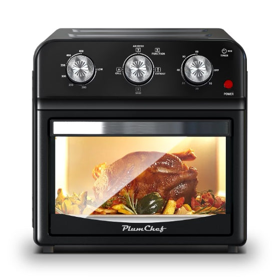 12.5 Qt. Air Fryer With Advanced Multi Function Cooking Grill, Air Fry, Defrost, Bake, Presets For French Fries, Pizza, Chicken, Fish, And Toast, Dual Knob Control